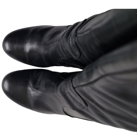 ISABELLE Fiore Black Leather Boots high heel hand tooled - Picture 13 of 15